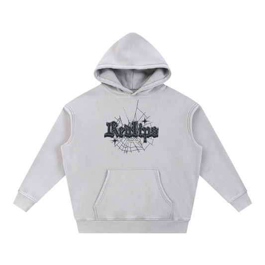 Red Lips Snow Wash Fleece Oversize Hoodie