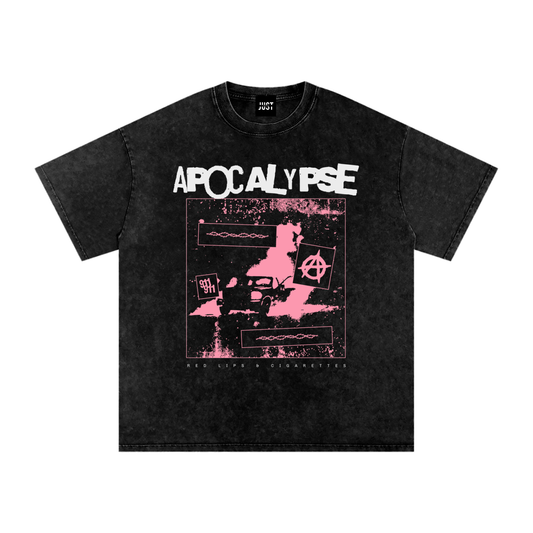 Apocalypse Snow Washed Oversized Cotton T-Shirt