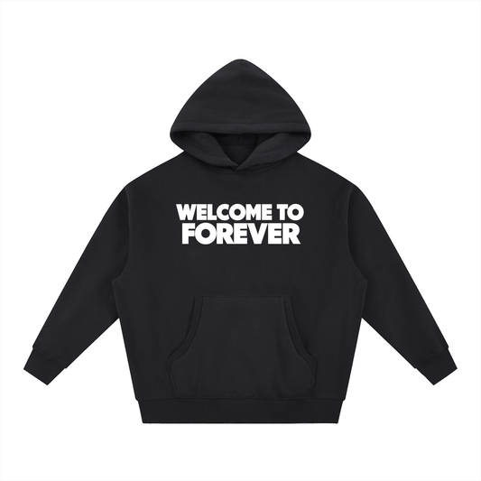 Welcome To Forever Oversized Boxy Fit Fleece Hoodie